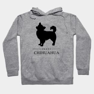 Long Haired Chihuahua Black Silhouette Hoodie